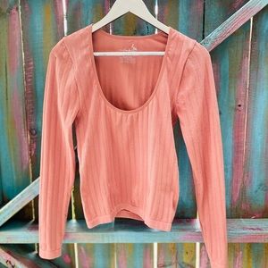 Free People Mauvy Pink Long Sleeve Shirt NWT